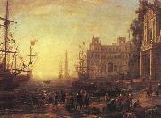 Claude Lorrain Port with Villa Medici oil on canvas